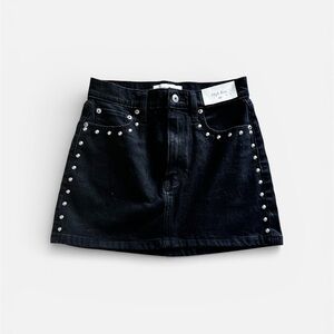 Abercrombie & Fitch Black Mini Skirt with Stud Accents